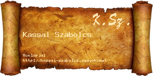 Kassai Szabolcs névjegykártya